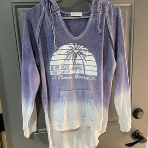 Purple and white fades rod Jon surf sweatshirt